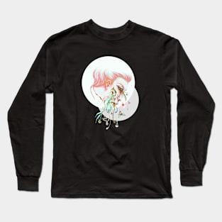 Flowers growing out of a face Long Sleeve T-Shirt